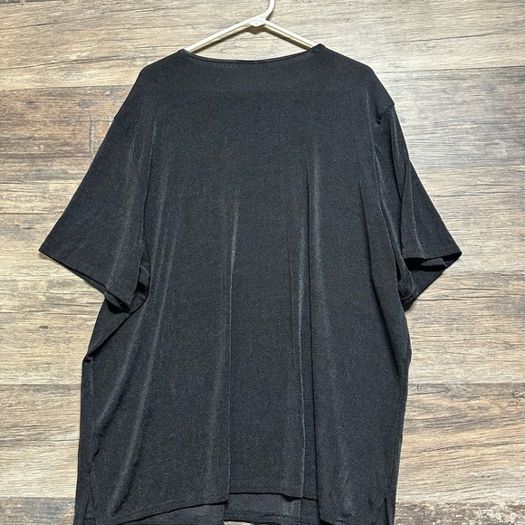 Kathie Lee Collection Black Relaxed Short Sleeve T-Shirt - Picture 2 of 5